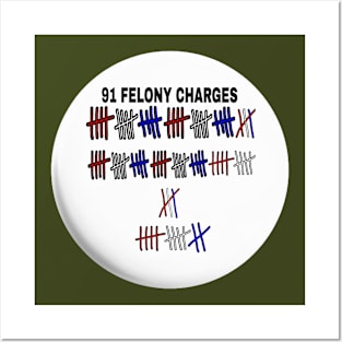 91 FELONIES - Tally - Round - Back Posters and Art